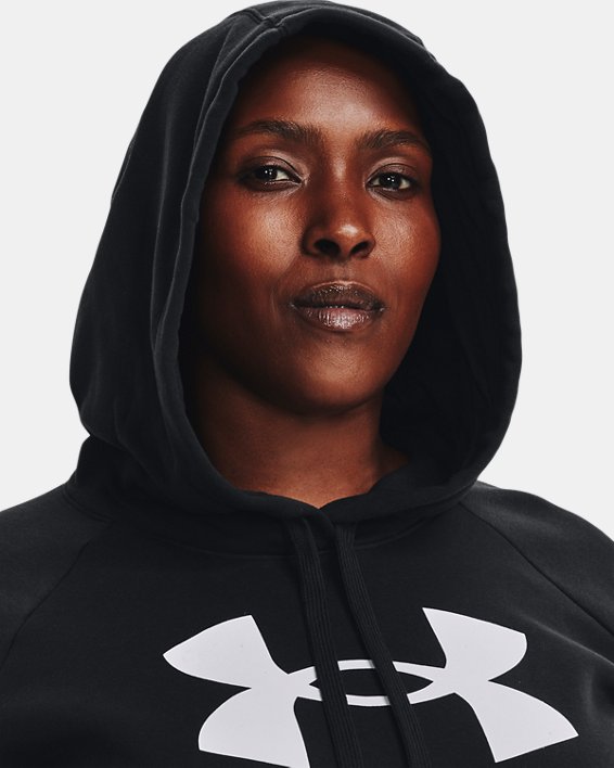 Women's UA Rival Fleece Lock-up Hoodie, Black, pdpMainDesktop image number 3